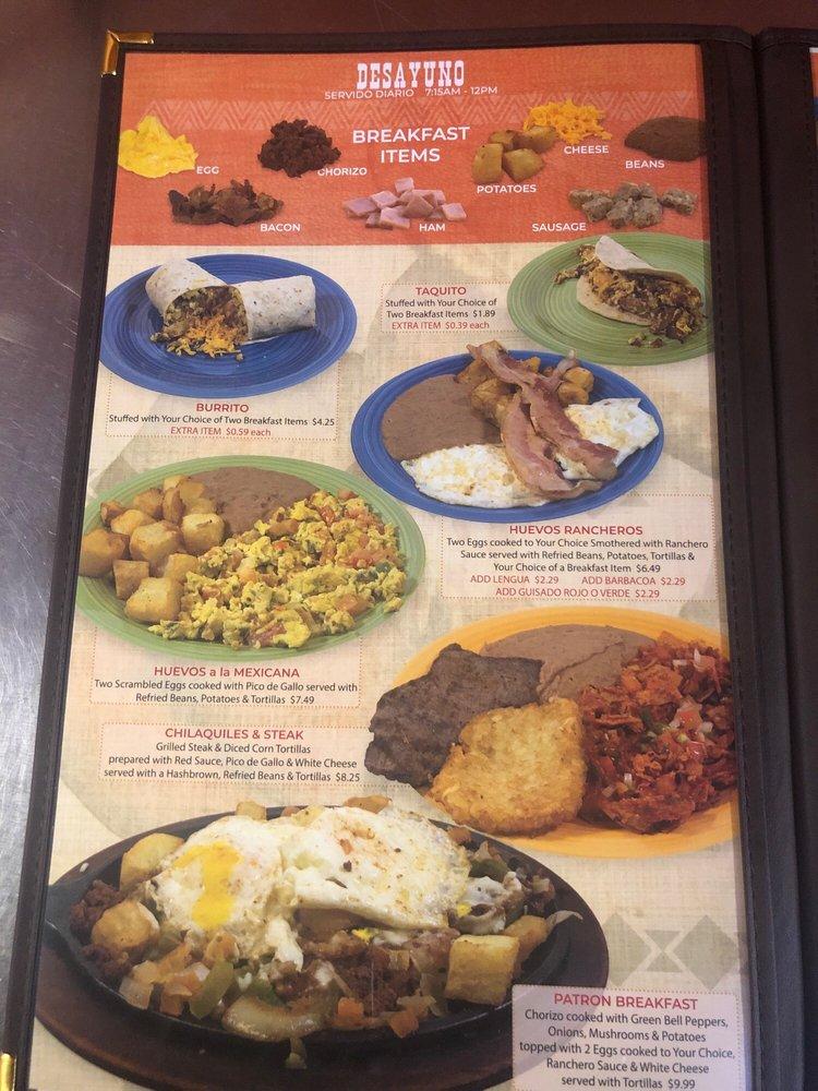 Menu at Taqueria El Tapatio restaurant, Dumas, Guy Lane Plz