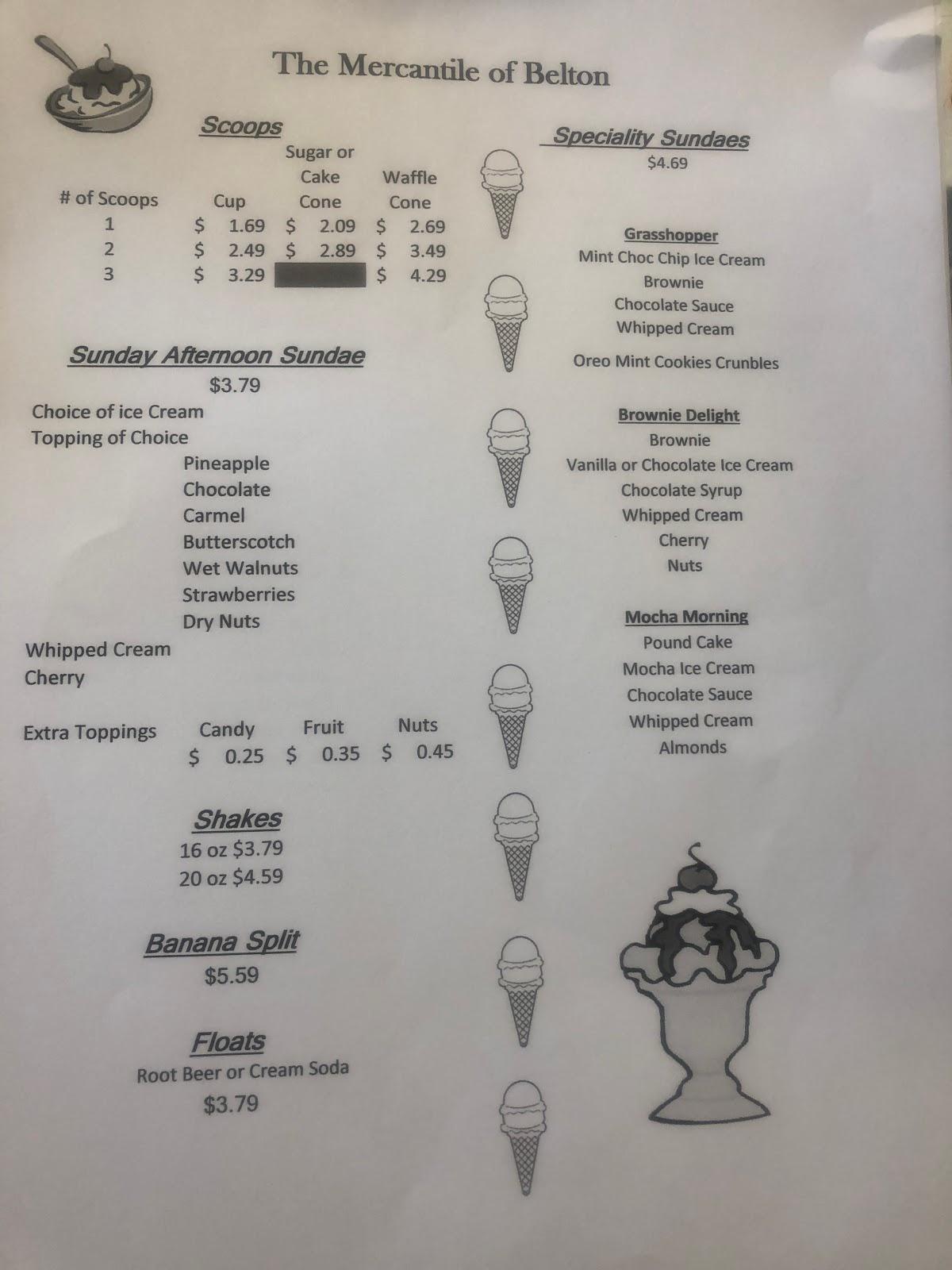 Menu At The Mercantile Of Belton Restaurant, Belton