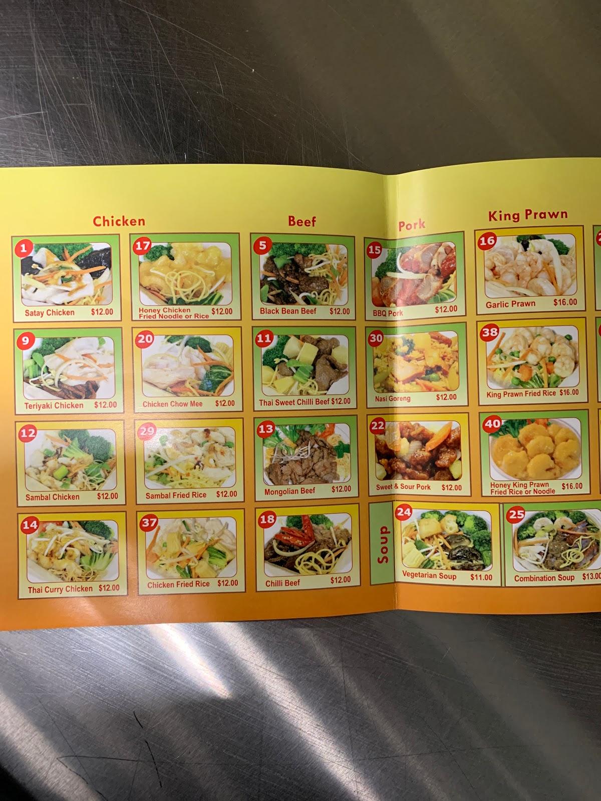 Menu at Avalon Noodle & Fastfood restaurant, Hamilton