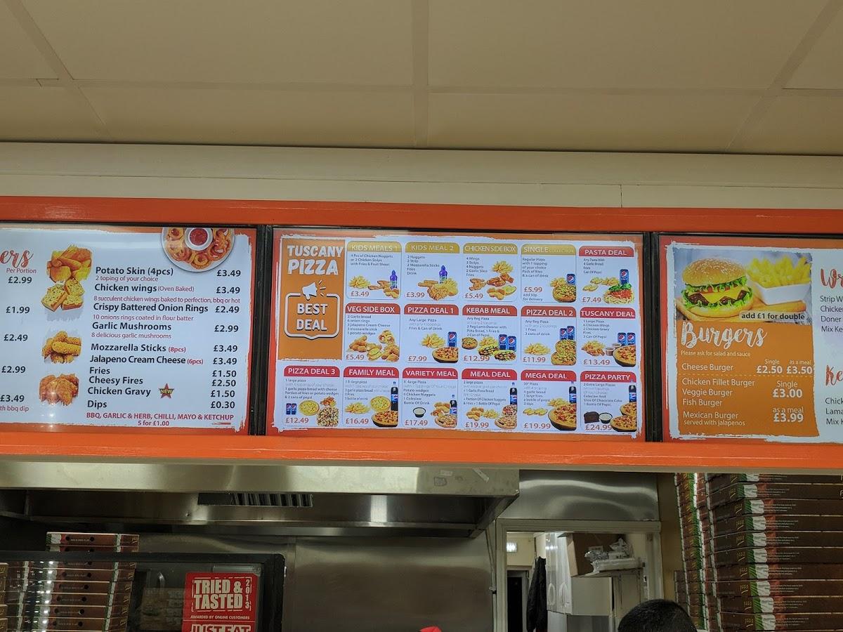 Menu at Milano Pizza fast food, Coventry