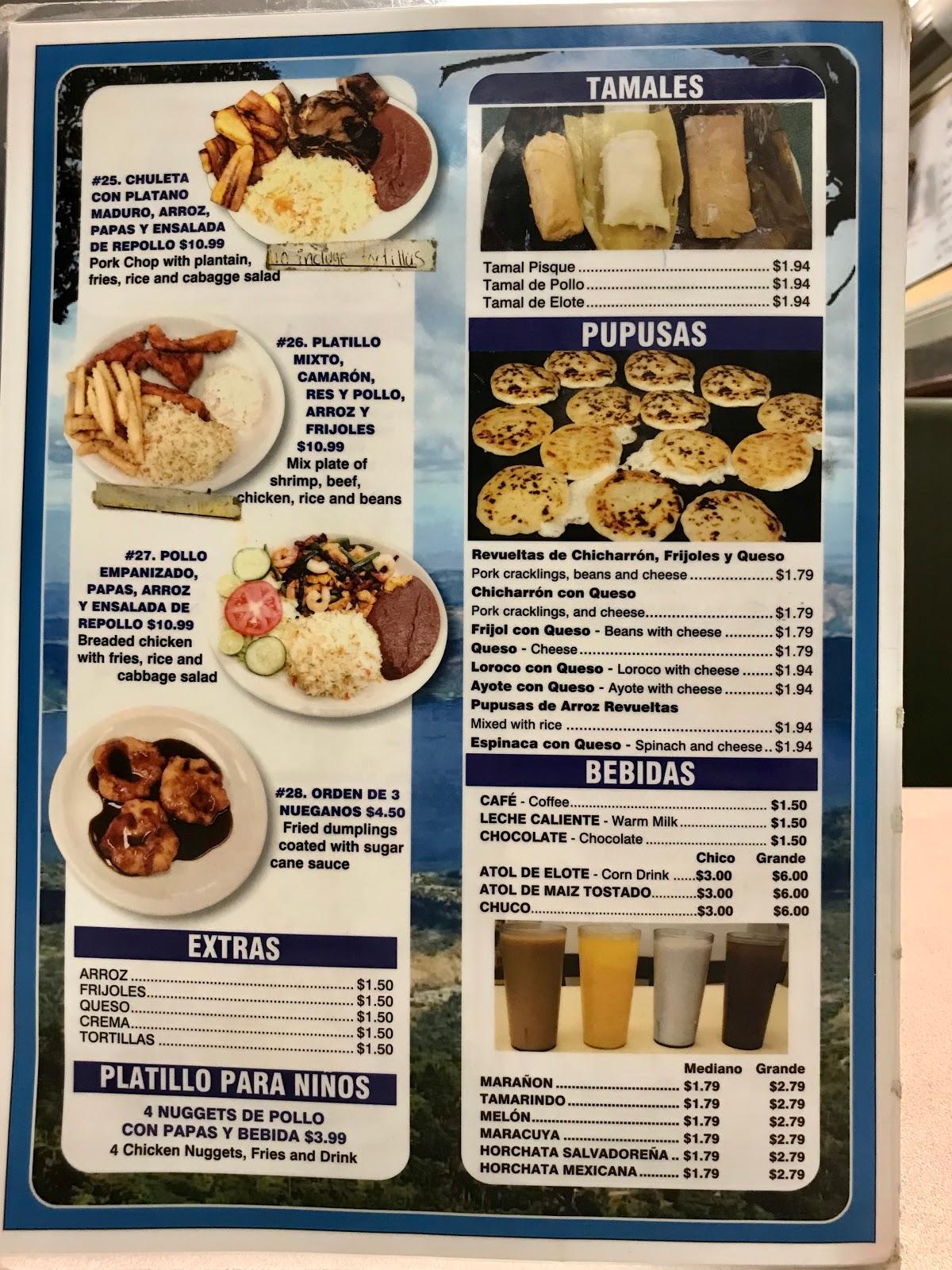 Menu at La Unica restaurant, Dallas, Ferguson Rd