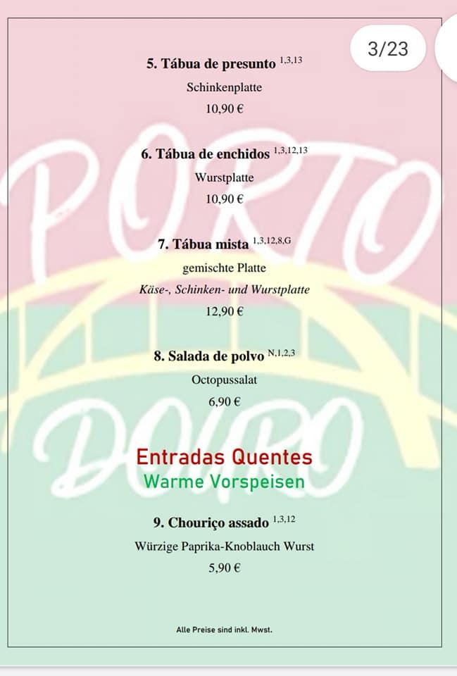 Speisekarte von Restaurant Porto Douro, Willich