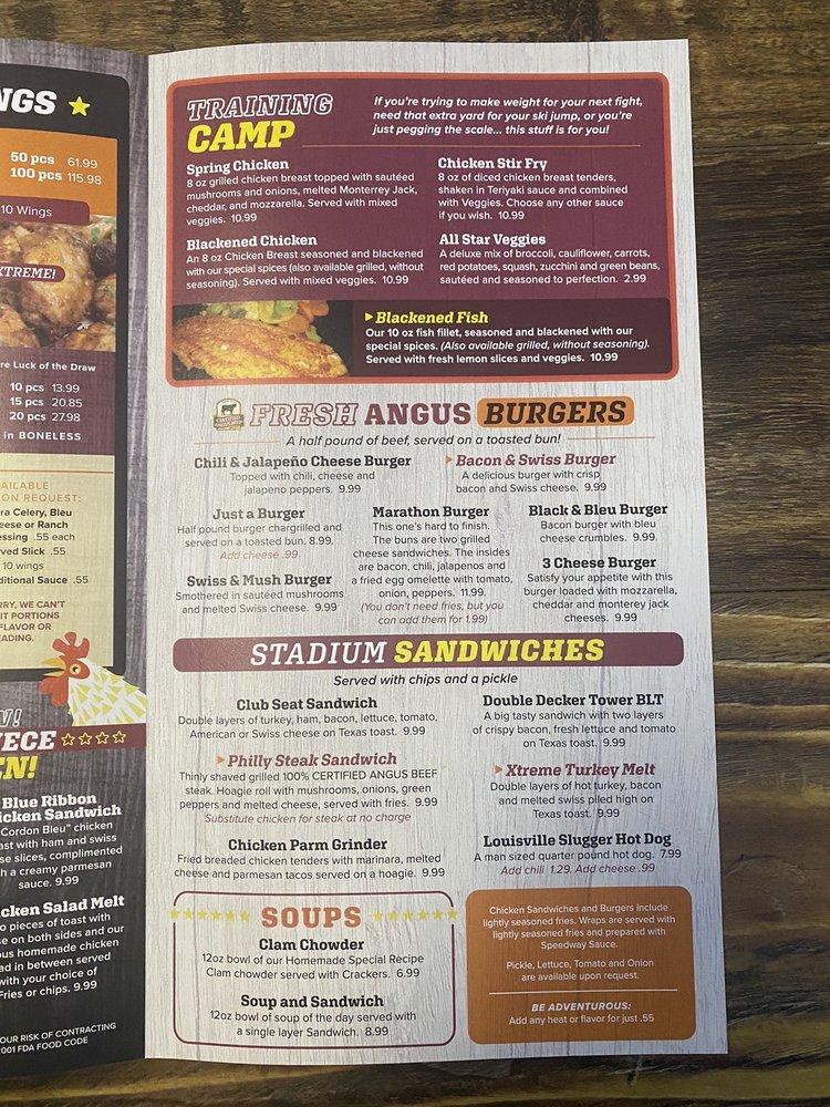 Menu at Xtreme Wings Sports Grille St Johns pizzeria, Fruit Cove