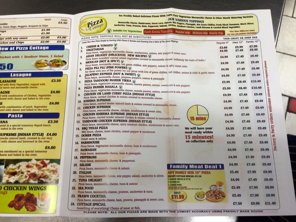 Menu At Pizza Cottage Pizzeria Leicester 2 Lockerbie Ave   R310 Pizza Cottage Menu 2021 08 1 