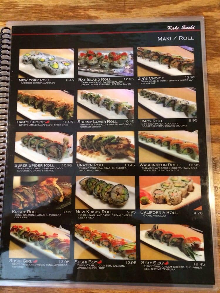 Menu at Kaki Sushi restaurant, Pleasanton