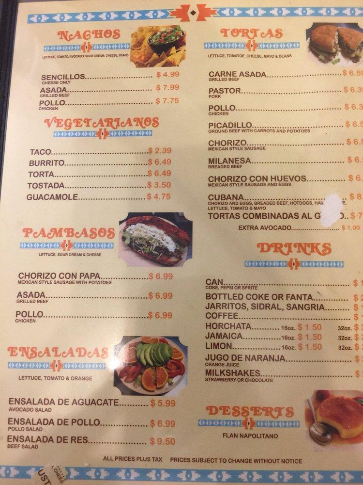 Menu At Pueblo Nuevo Restaurant, Chicago