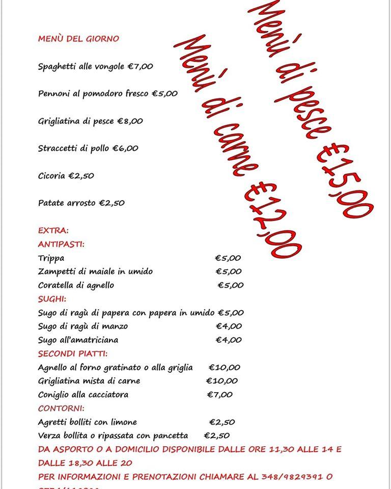 Menu da Trattoria Lella ristorante, Fermo
