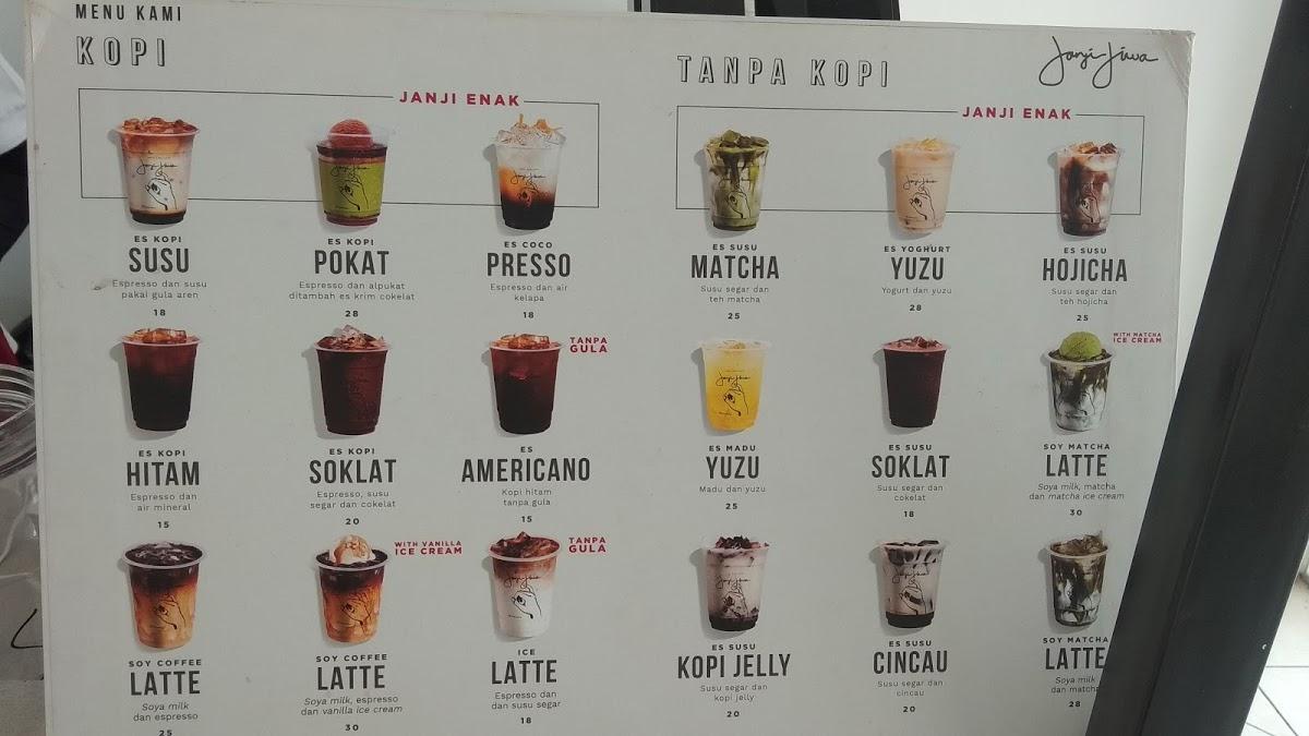 Menu At Kopi Janji Jiwa Tangerang