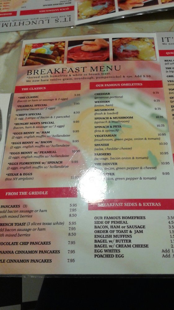 Menu at Steve's Open Kitchen restaurant, Hamilton