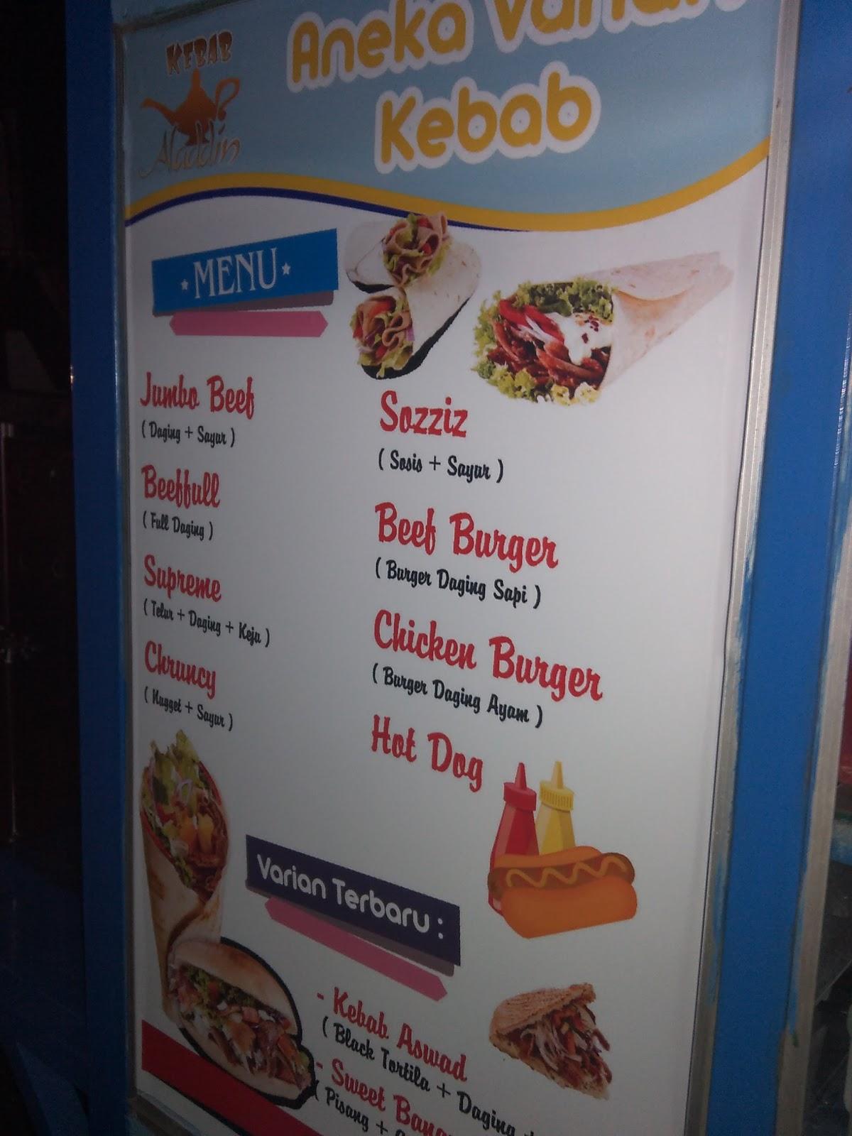 Menu At Kebab Aladdin Bojonegoro