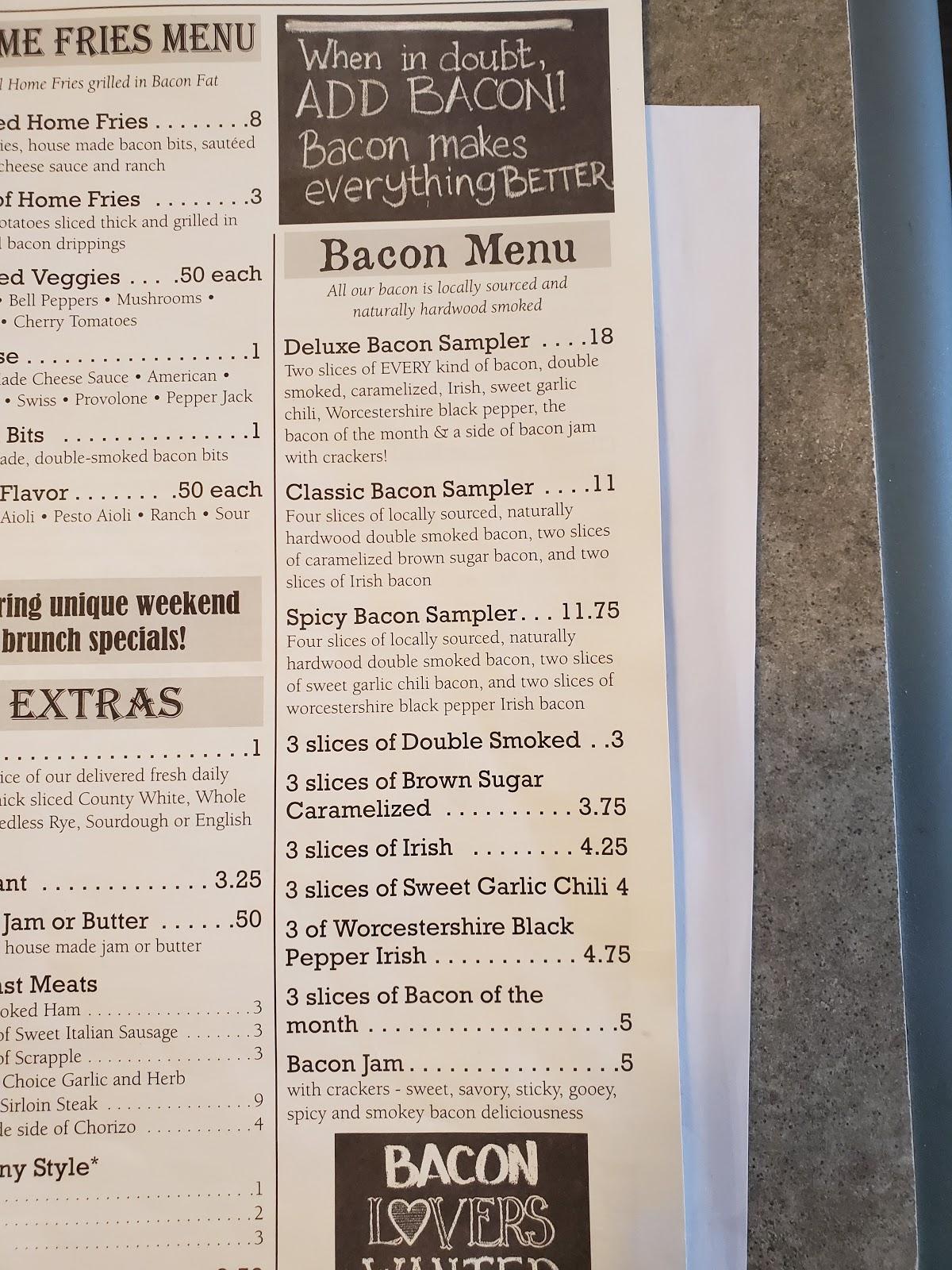 Menu at Gracie's On West Main cafe, LeacockLeolaBareville
