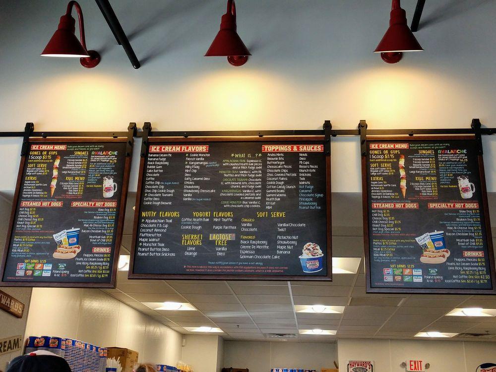 Menu at Hayward's Ice Cream Merrimack, Merrimack