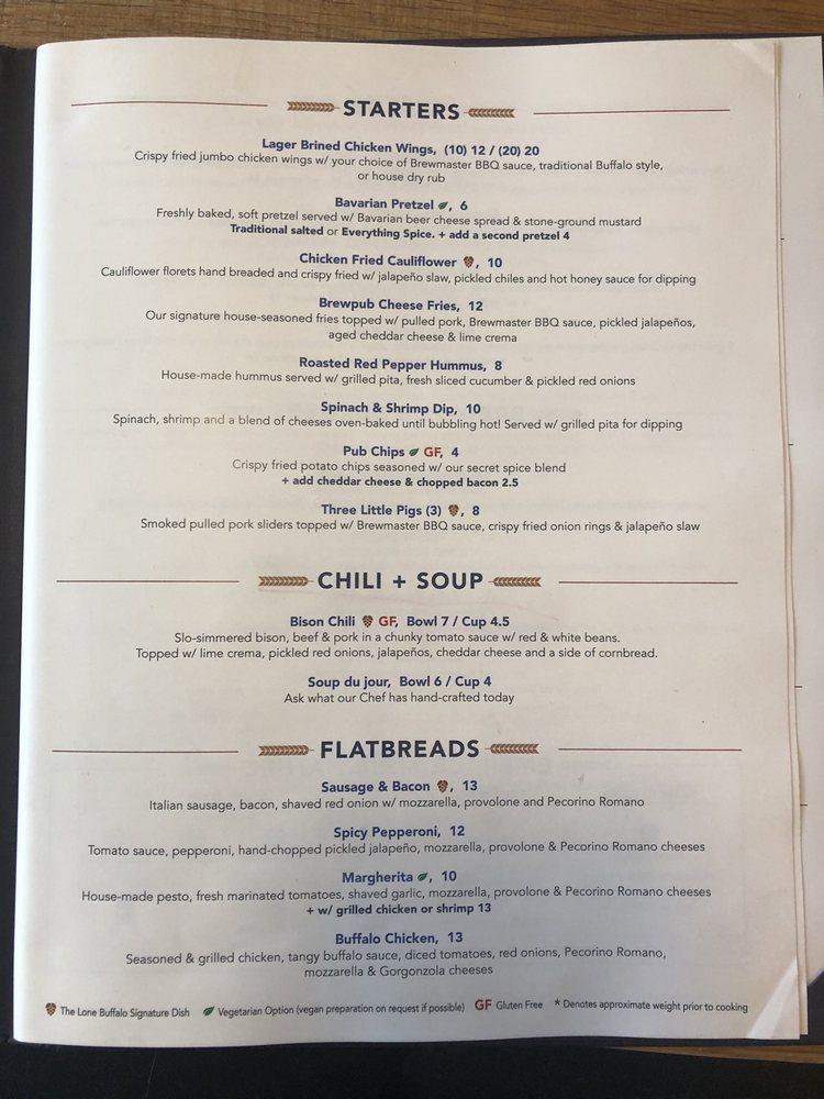 Menu at The Lone Buffalo by Tangled Roots Brewing Company desserts, Ottawa