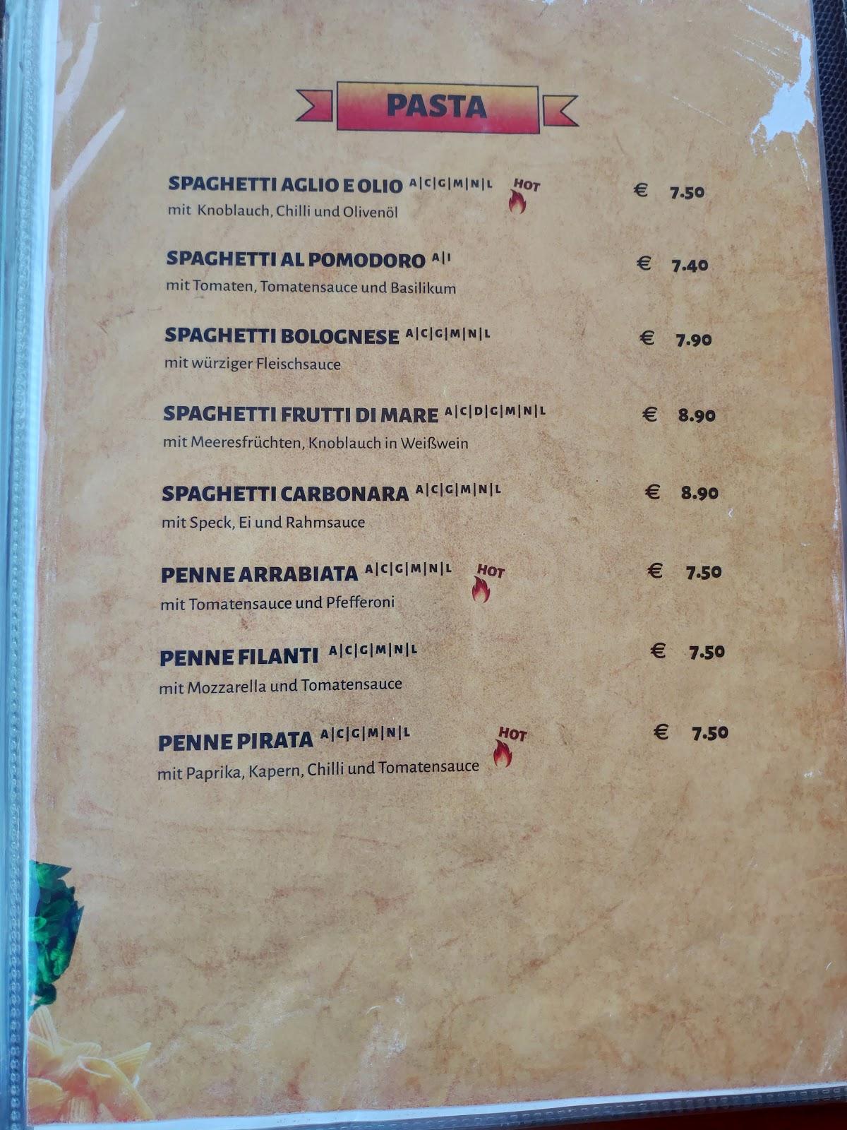 menù pizzeria con cucina da sandro