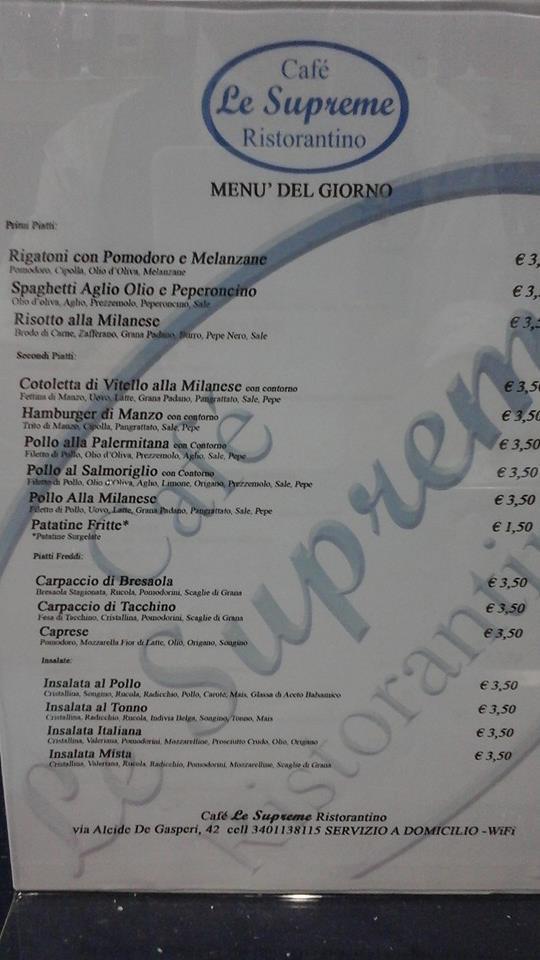 fendi cafe menu