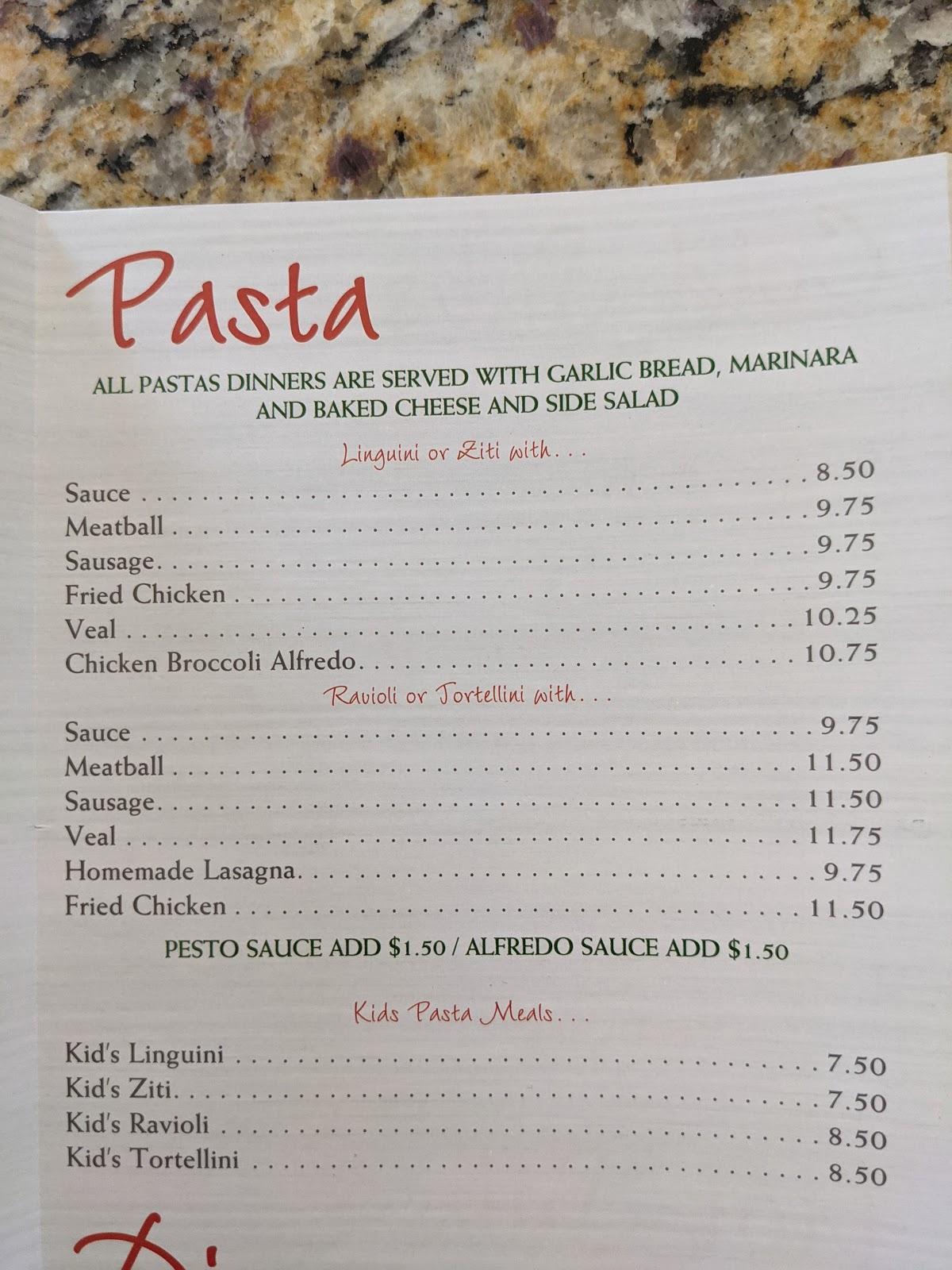 Menu at Mama Lena's Pizzeria, Stratham