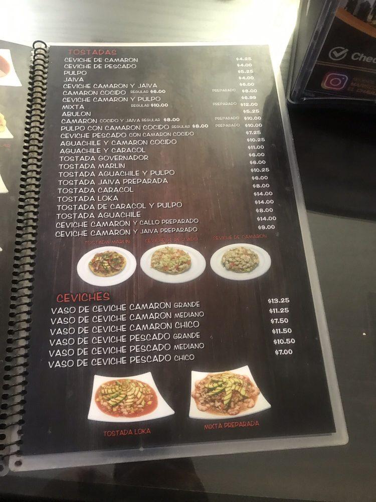 Menu At Mariscos El Chavalon Restaurant Maywood