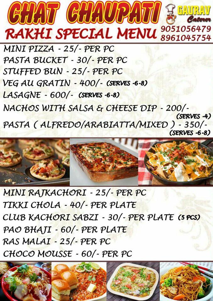 Chat Chaupatti menu