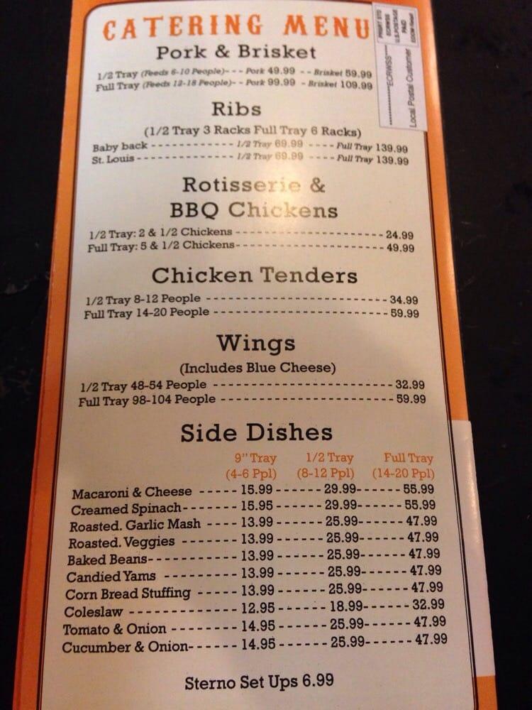 Menu at BobBQ's BBQ, Shrub Oak