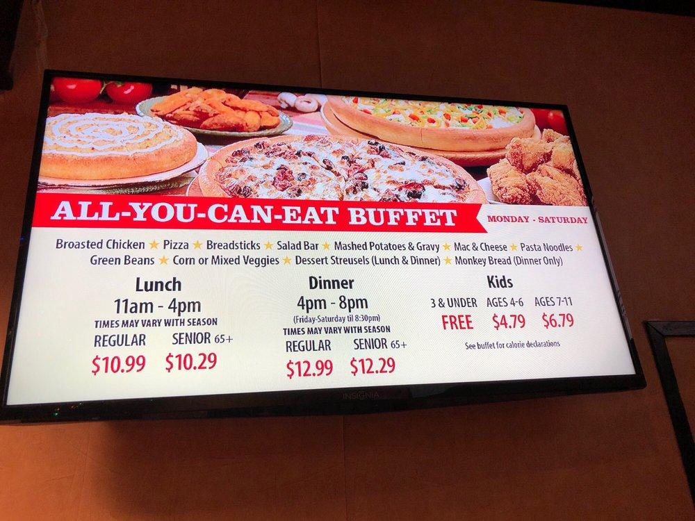 Menu at Godfather's Pizza pizzeria, Branson