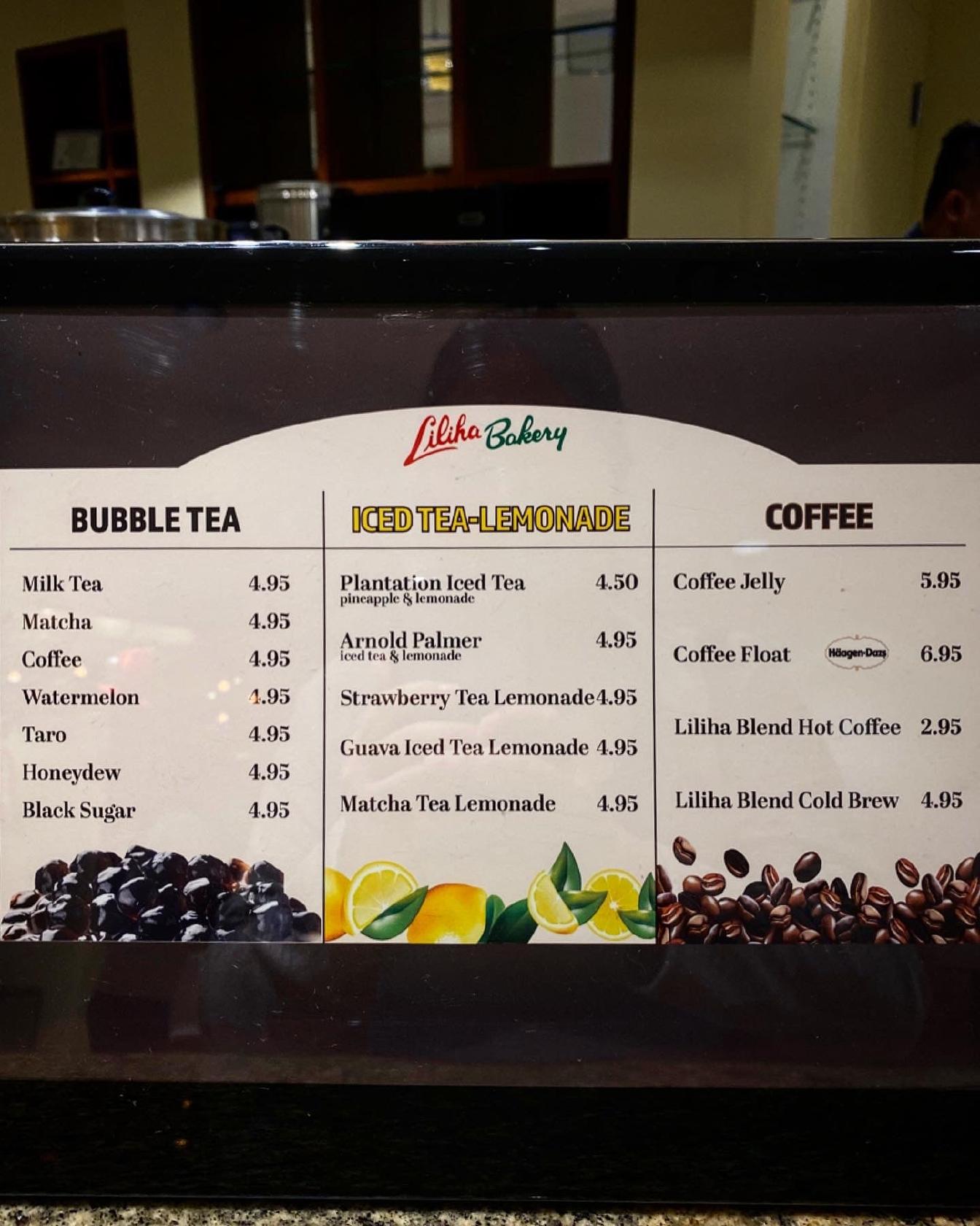 Menu at Liliha Bakery, Honolulu, 1450 Ala Moana Blvd