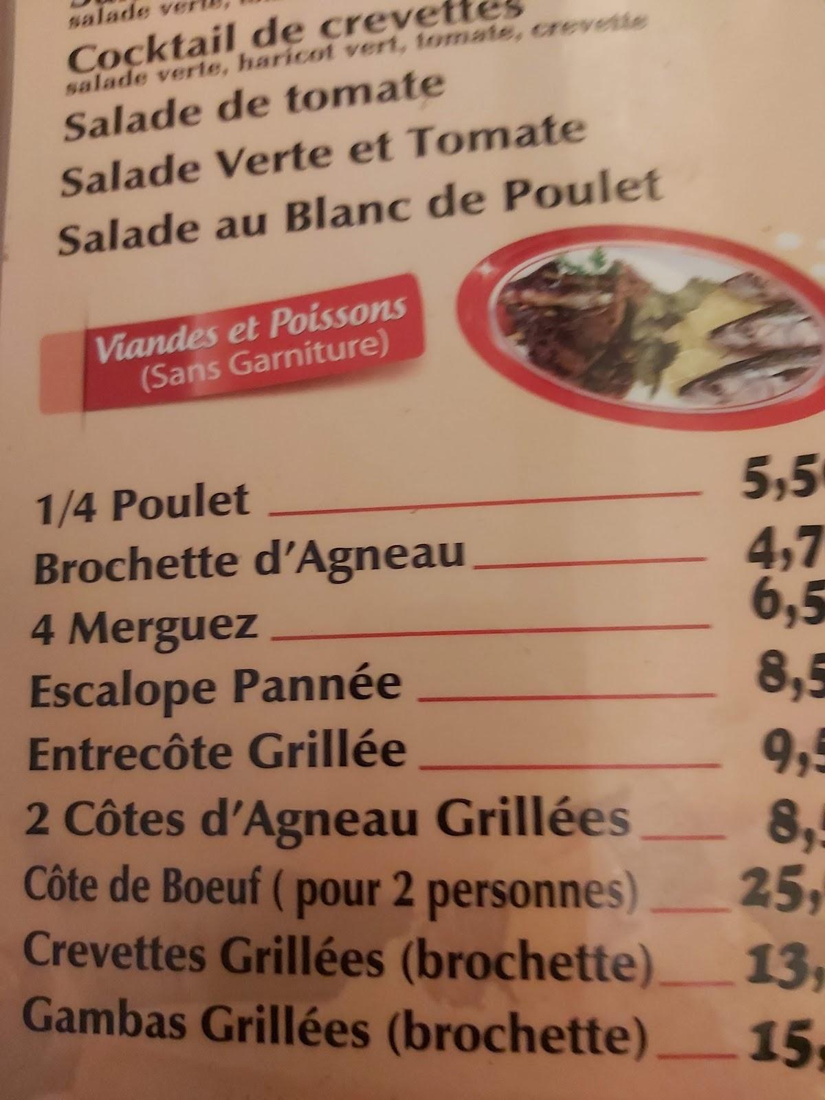 Menu at Restaurant Le Couscous, Grenoble