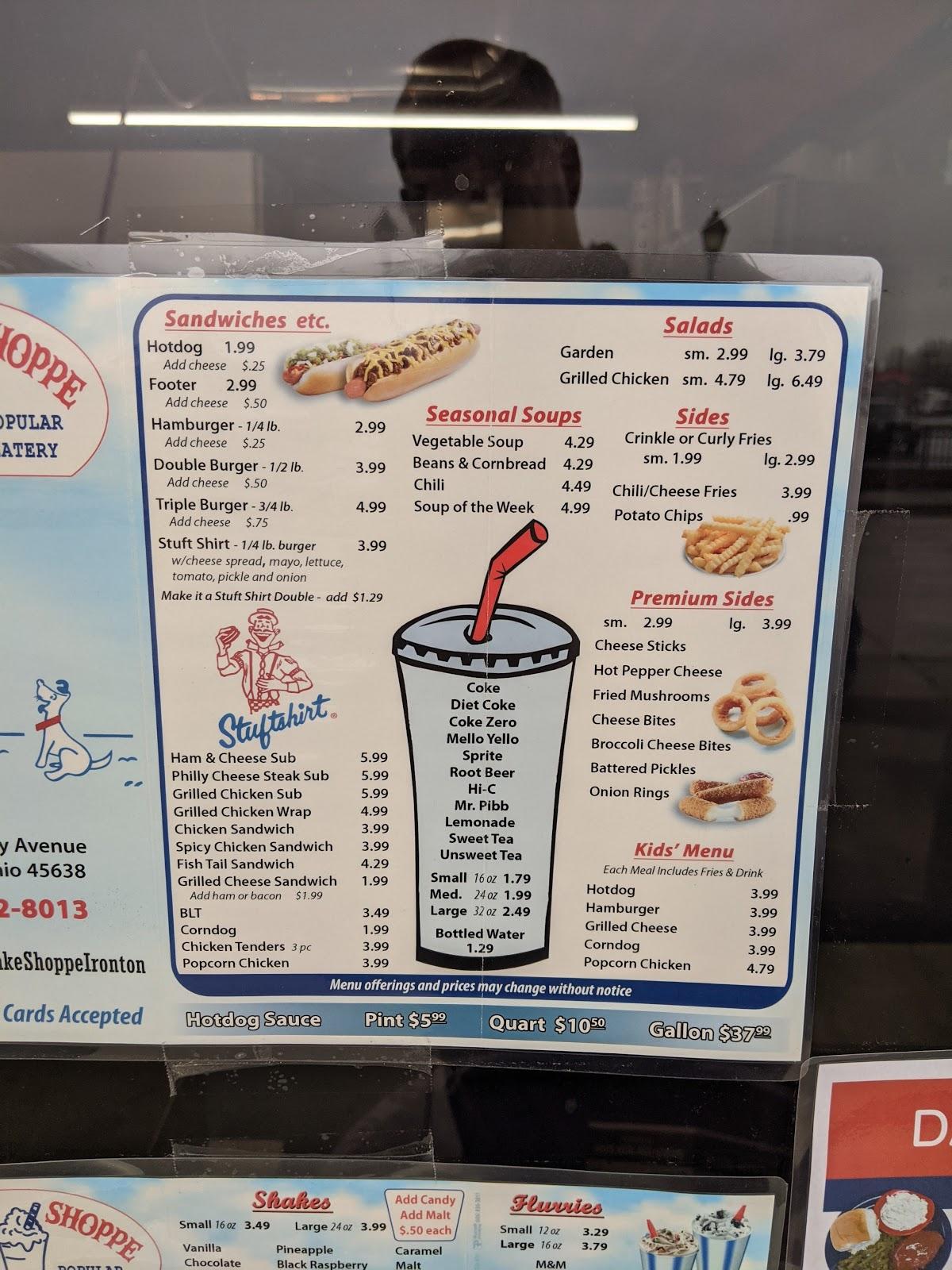 Menu at The Shakery Eats & Treats restaurant, Ironton, Liberty Ave