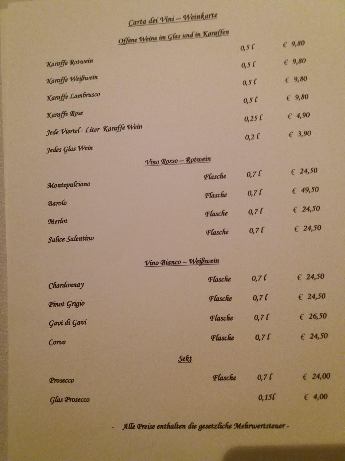 Speisekarte von Ristorante Isola Bella restaurant, Witten