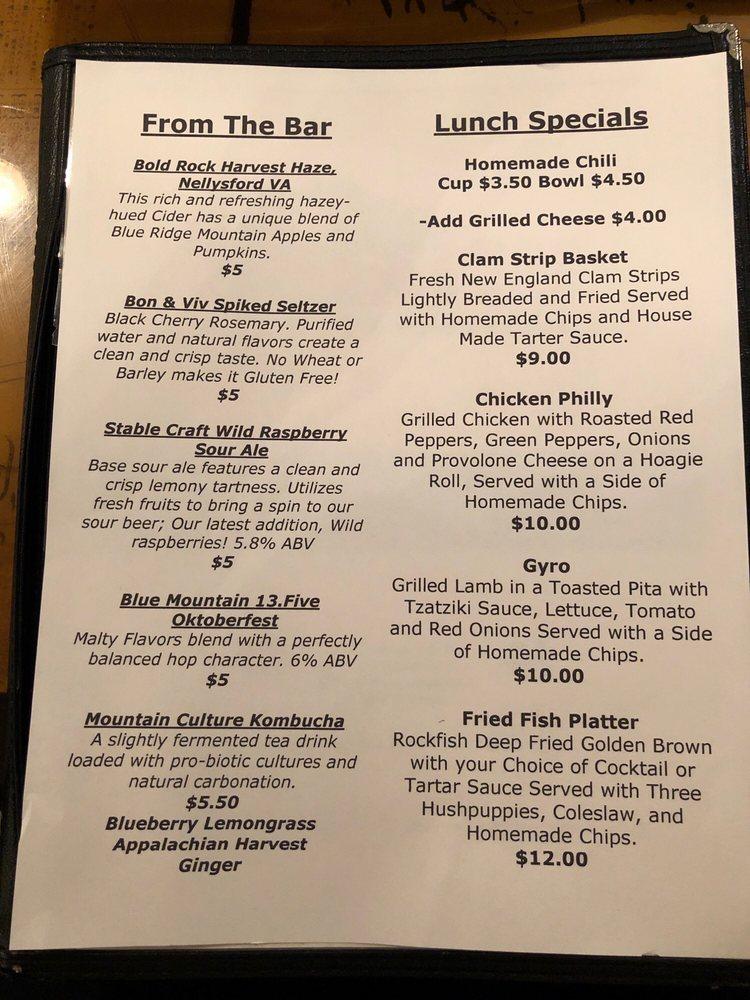 Menu at The Green Leaf Grill steakhouse, Waynesboro