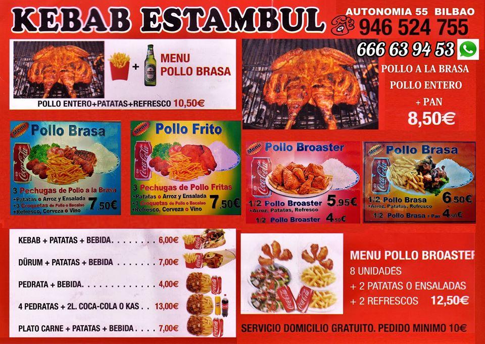 Carta Del Restaurante Estambul Doner Kebab, Bilbao