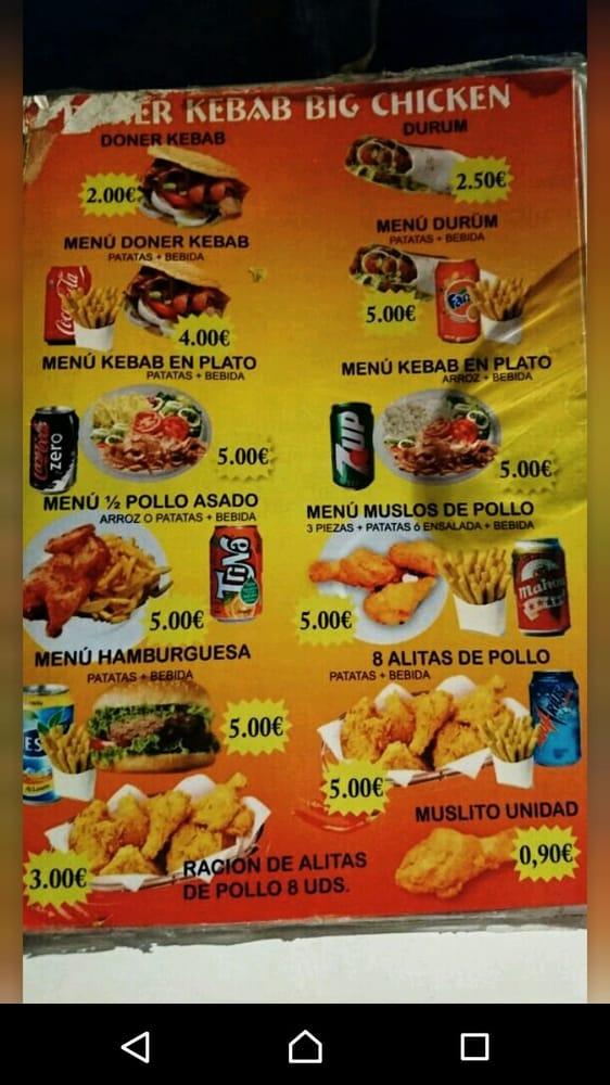 Menu at Fast Chicken S.L. restaurant, Madrid