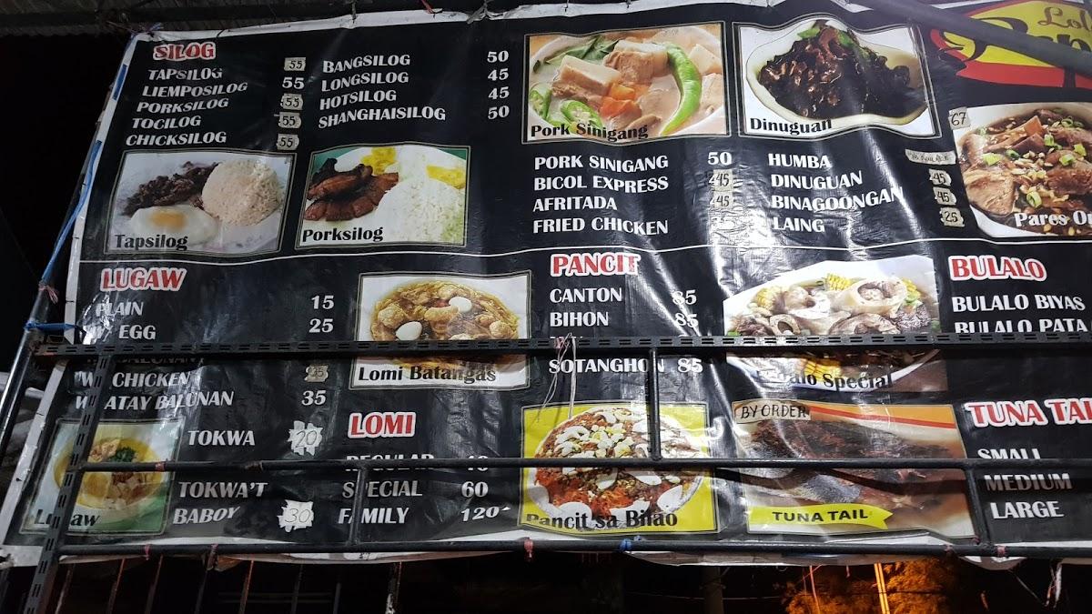 Menu at Lola Pepangs Silogan restaurant, Taguig