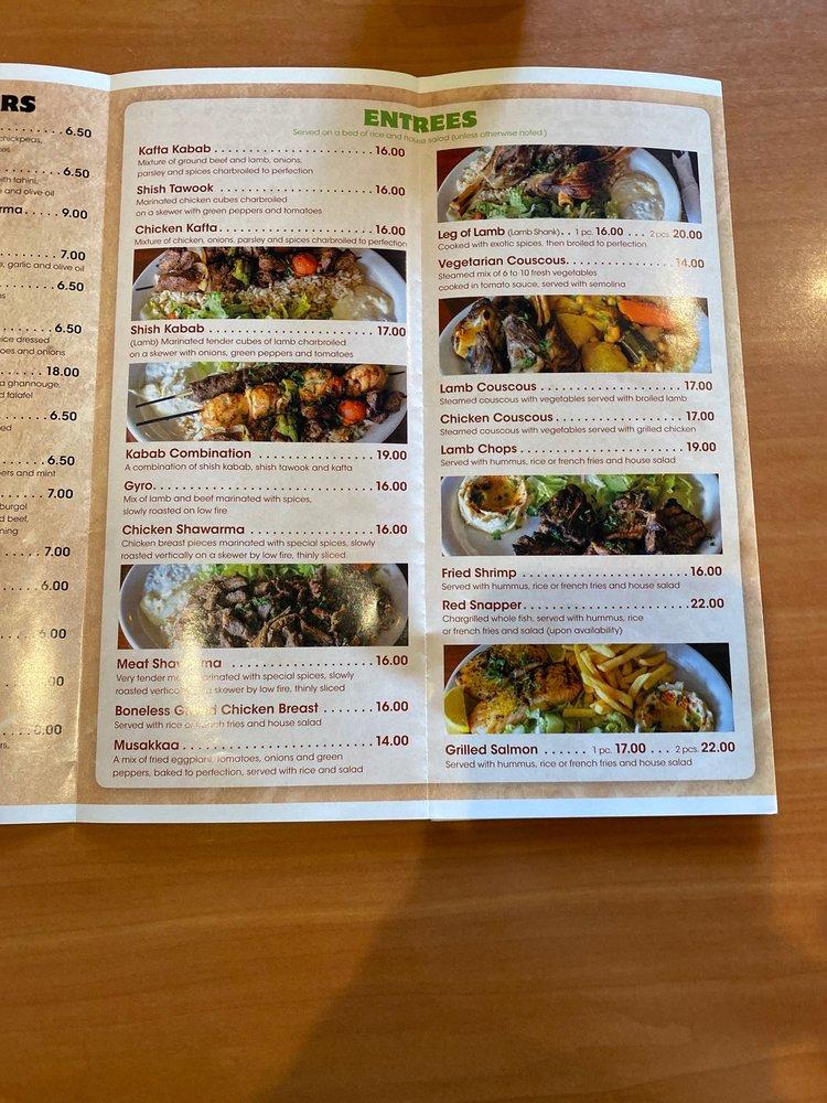 Menu at Flame Kabob restaurant, Orlando