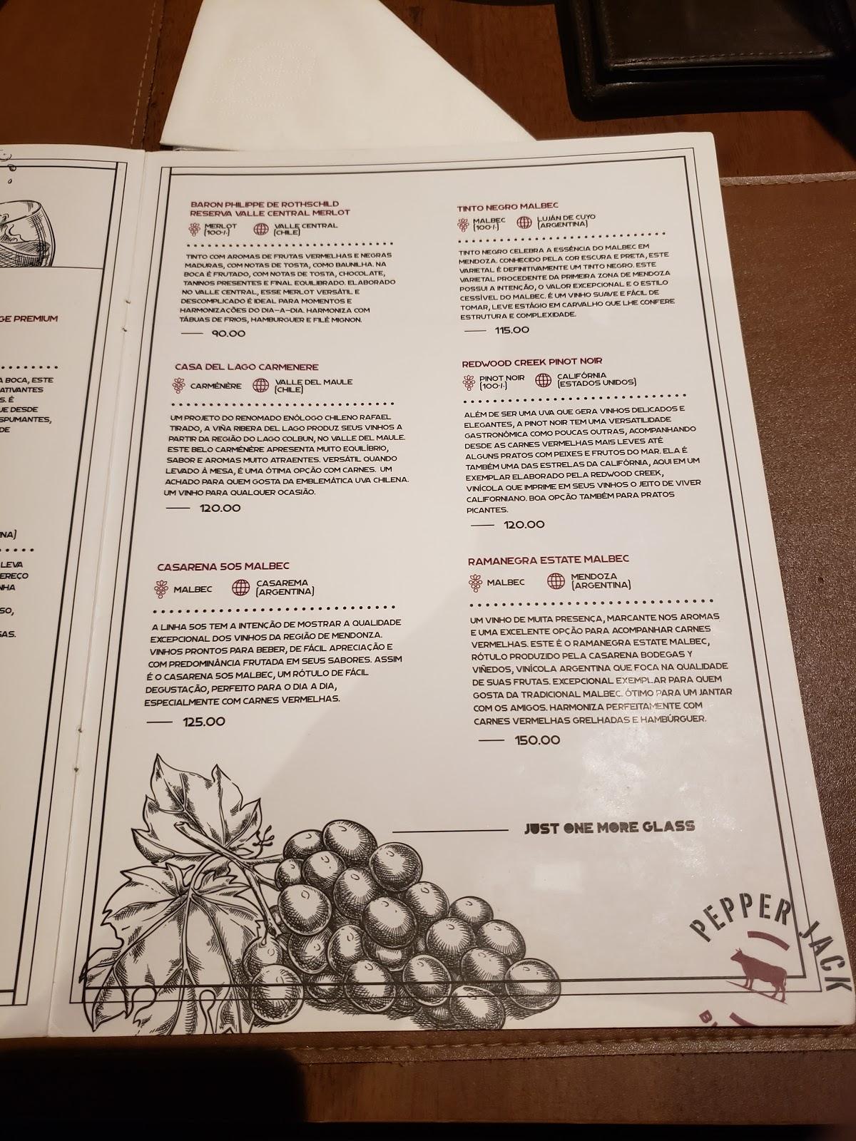 Menu em Pepper Jack BBQ & GRILL, Porto Velho
