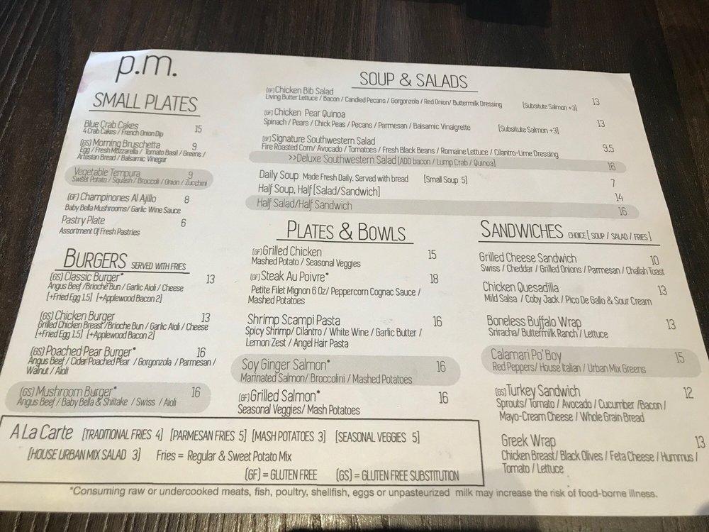 Menu at Teaspoon restaurant, Tucson