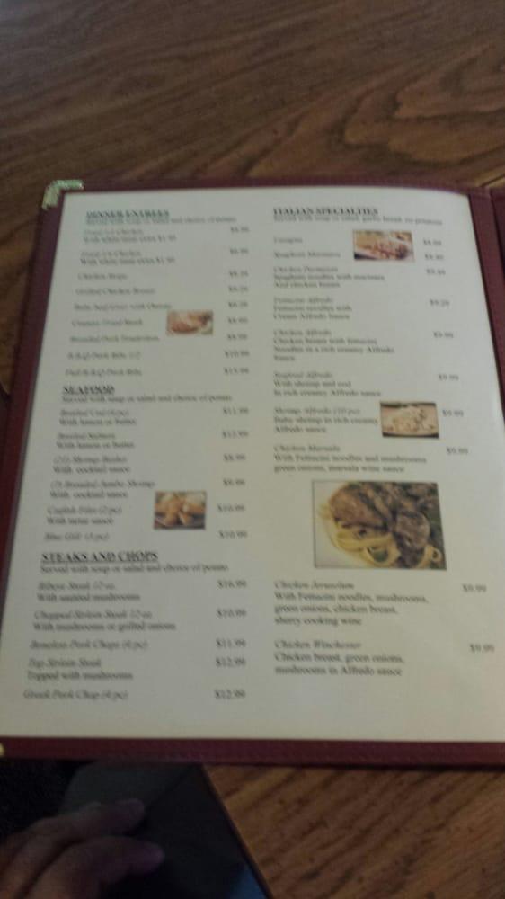 Menu at Vienna Diner restaurant, Vienna