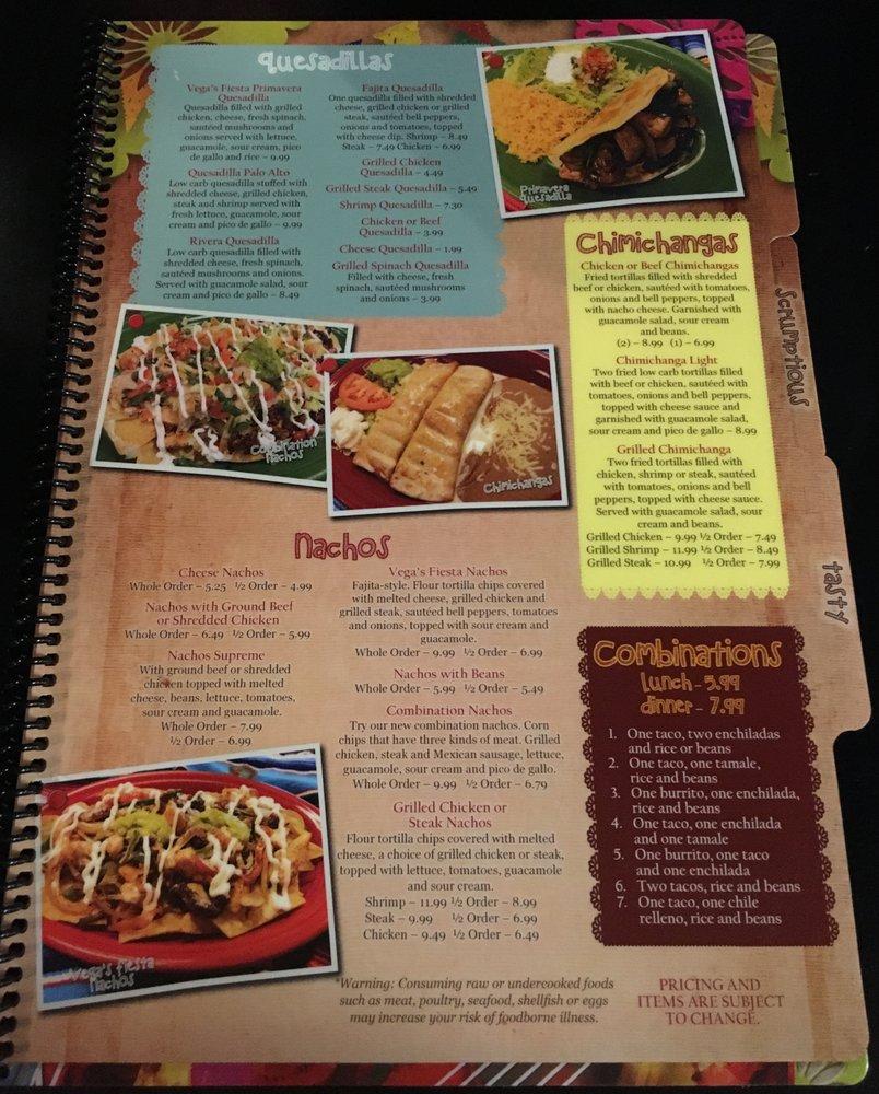Menu at Vega #39 s Fiesta desserts Jonesborough