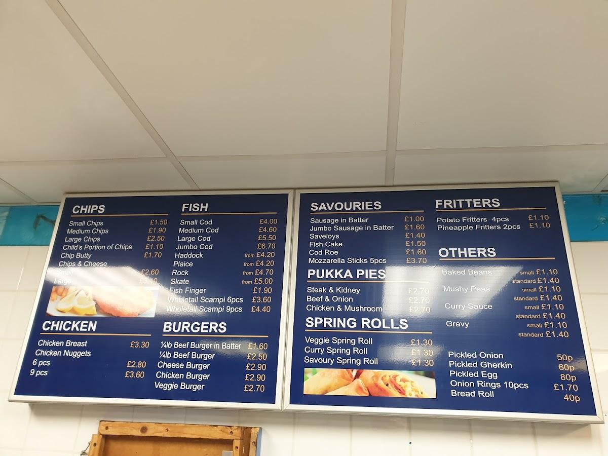 Menu at New Sole Plaice fast food, Norwich