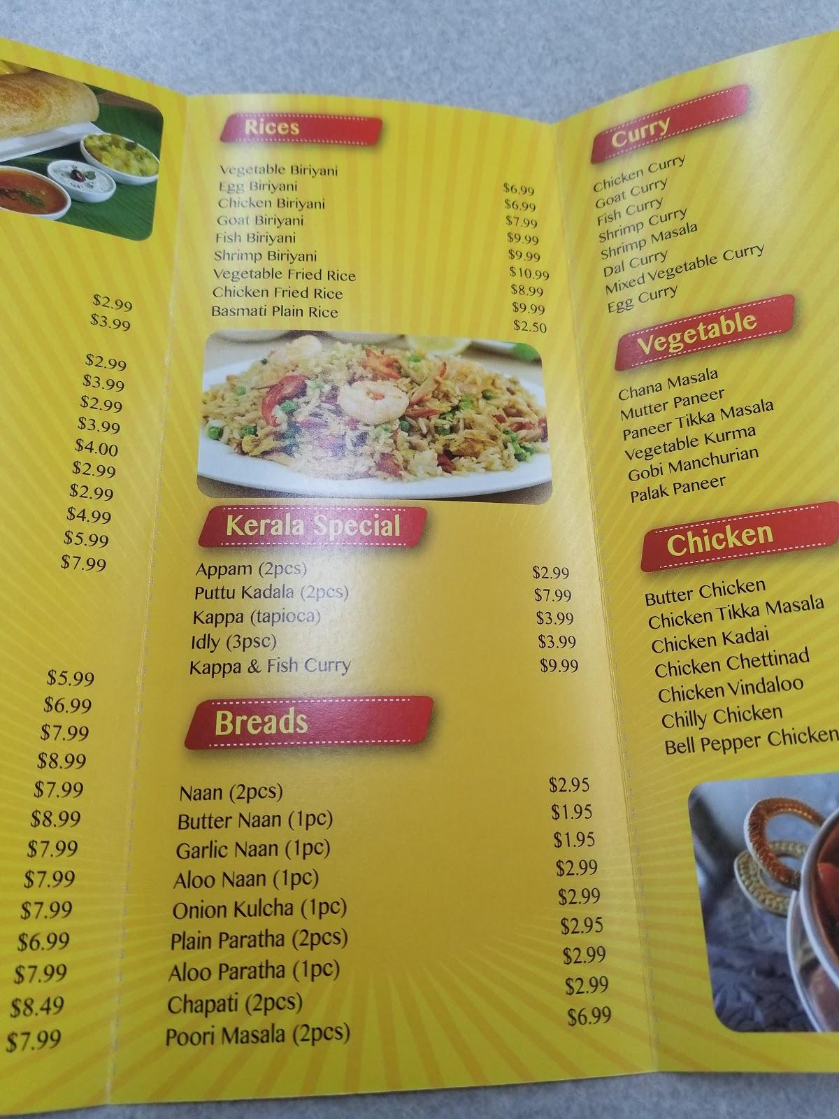 Menu at Five Star South Indian Fast Food, Orlando