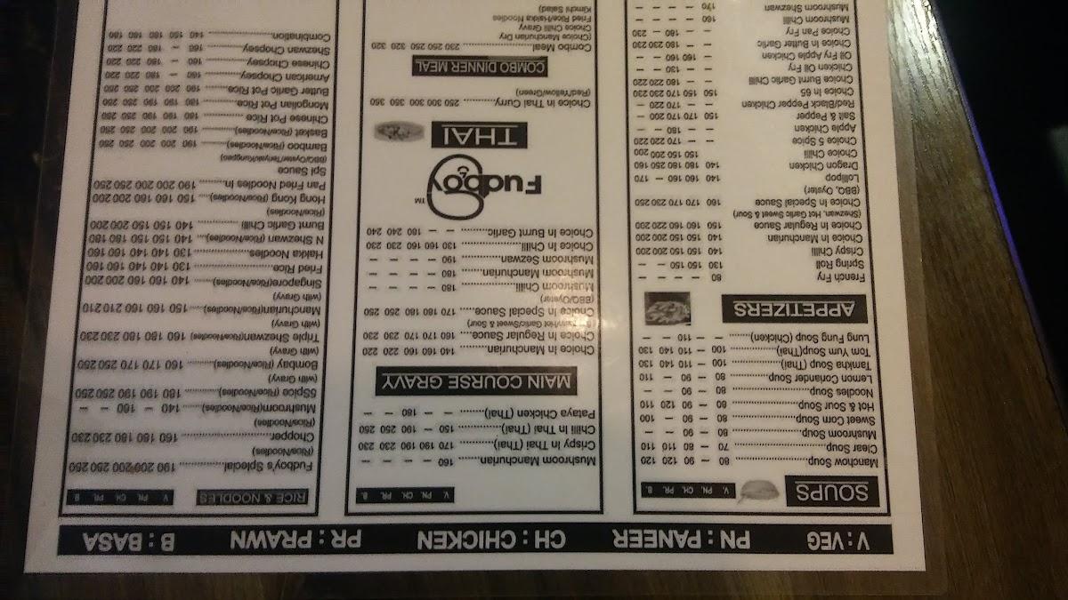 Fudboy menu