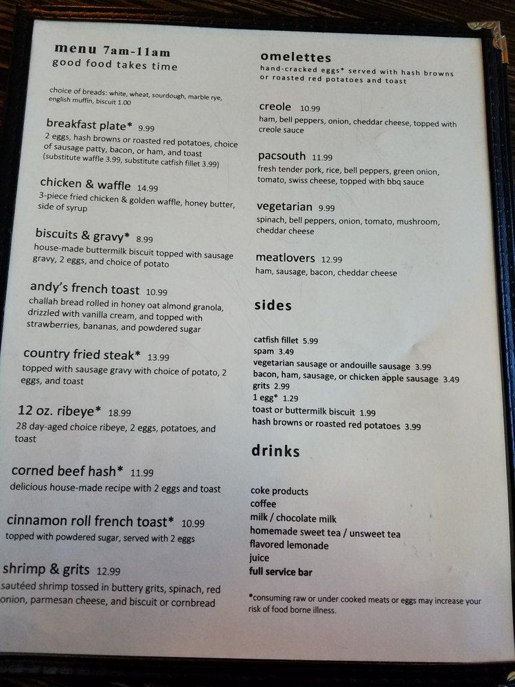 Menu at Pacific Southern pub & bar, S Pine St