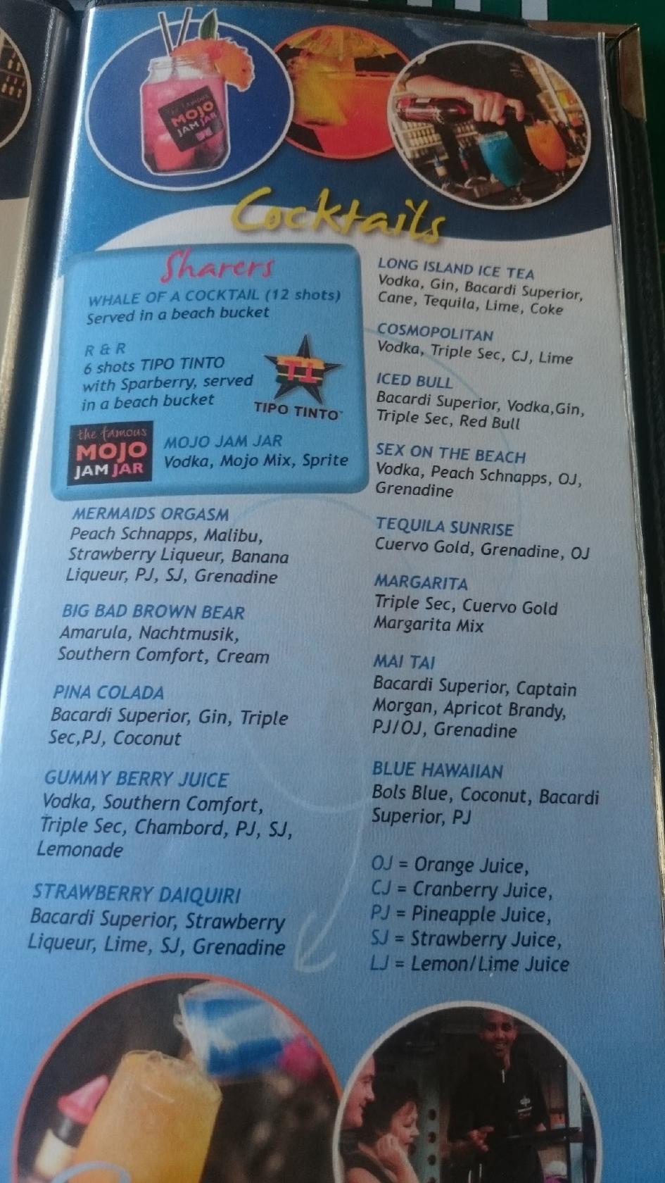 Menu at The Thirsty Whale & Splash Water World restaurant, Amanzimtoti