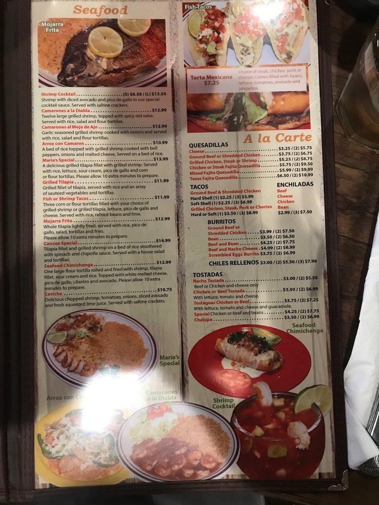 Menu at Cancun Mexican Restaurant and Grill, Easley