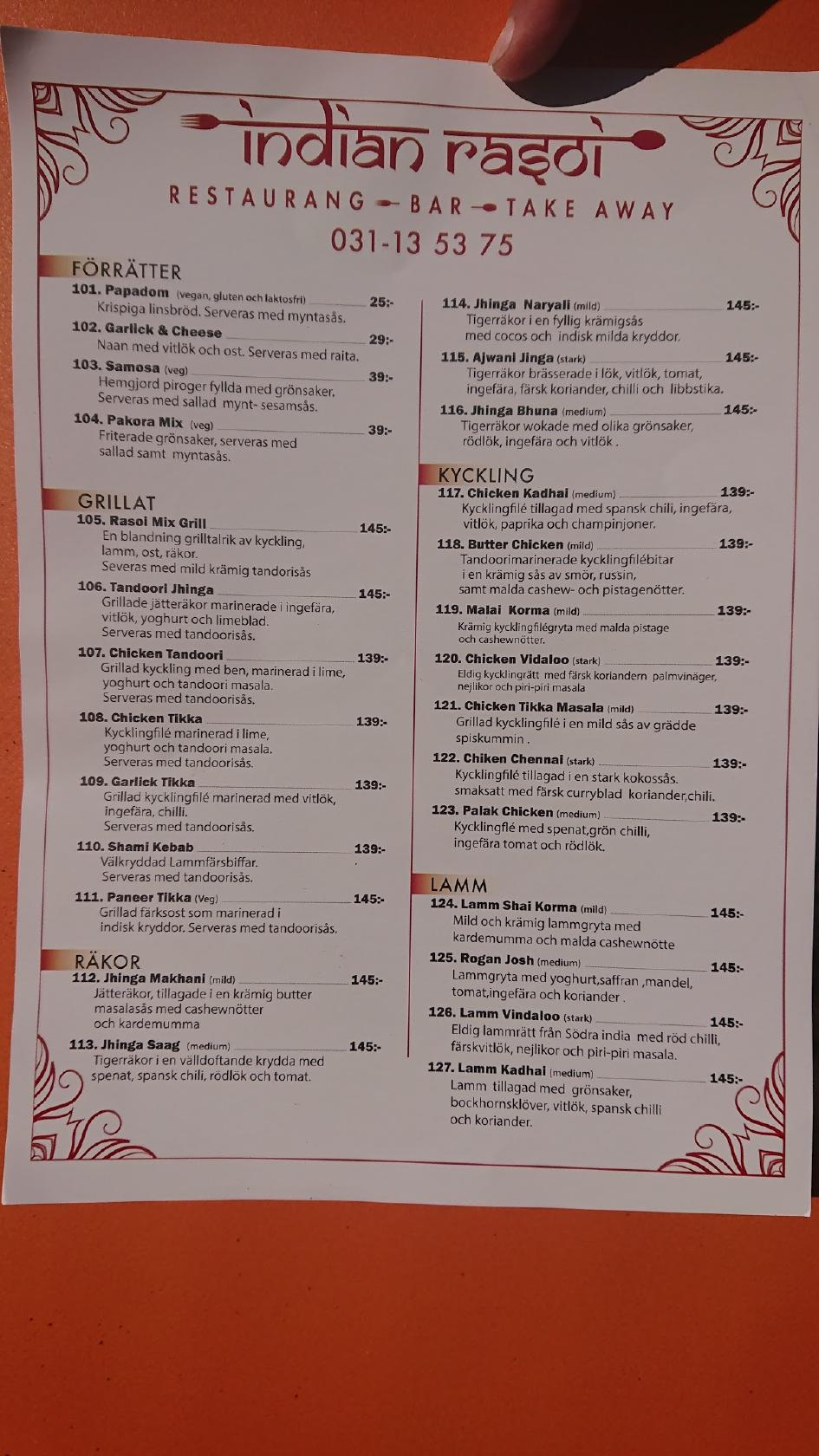 Menu At Indian Rasoi Restaurant Gothenburg   R321 Indian Rasoi Menu 2021 09 2 