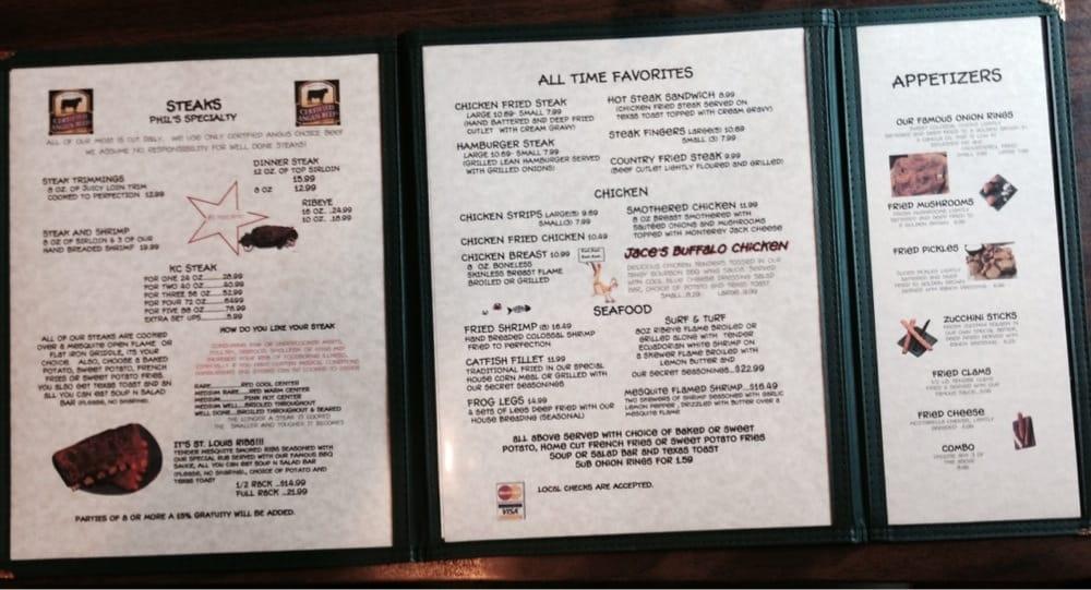 Menu at Beefmaster Steakhouse, Ballinger
