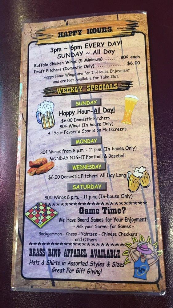 Menu at Brass Ring Pub, North Palm Beach