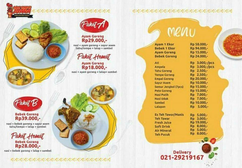 Menu at Padang Baru, Jakarta, Jl. Elang Laut