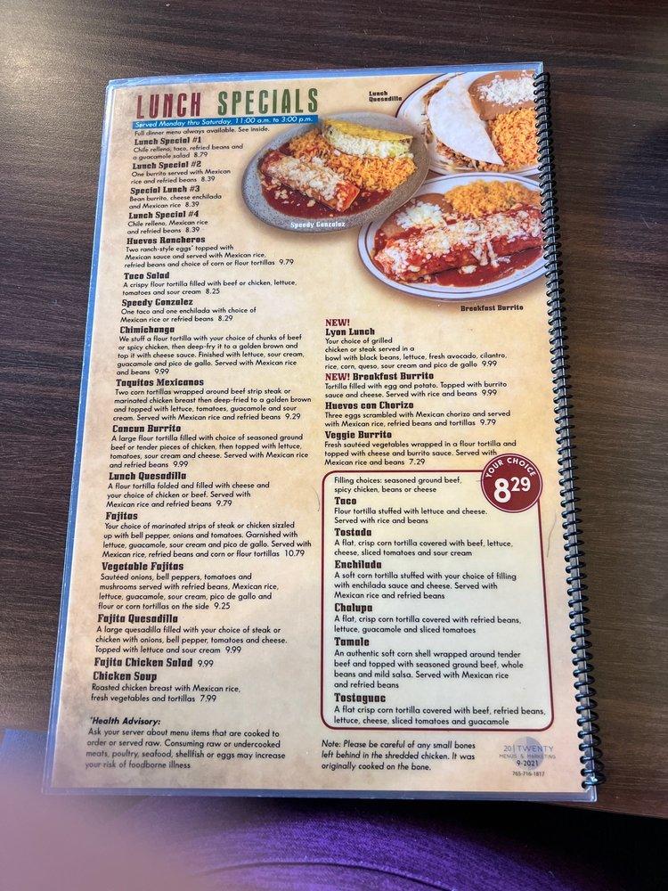 Menu at Cancun Mexican Grill South Lyon restaurant, South Lyon