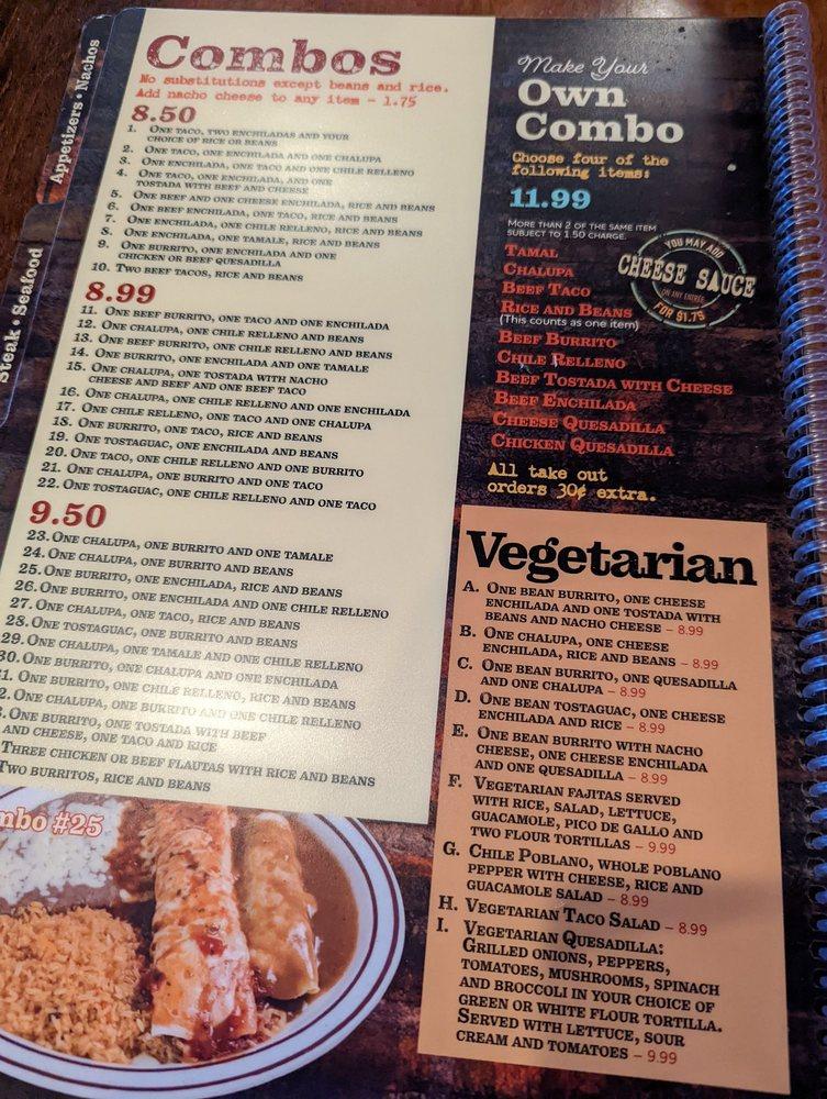 Menu at La Fogata Mexican Restaurant, Chapin