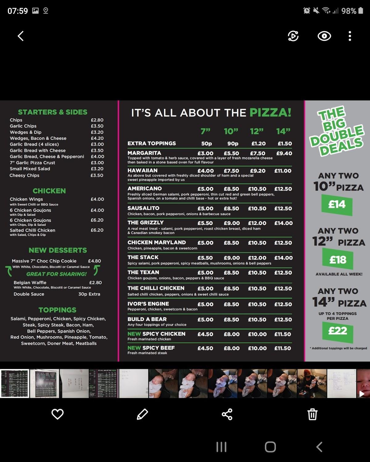 Menu at Big Bear Pizza Shack pizzeria, Ballymena, Business Centre